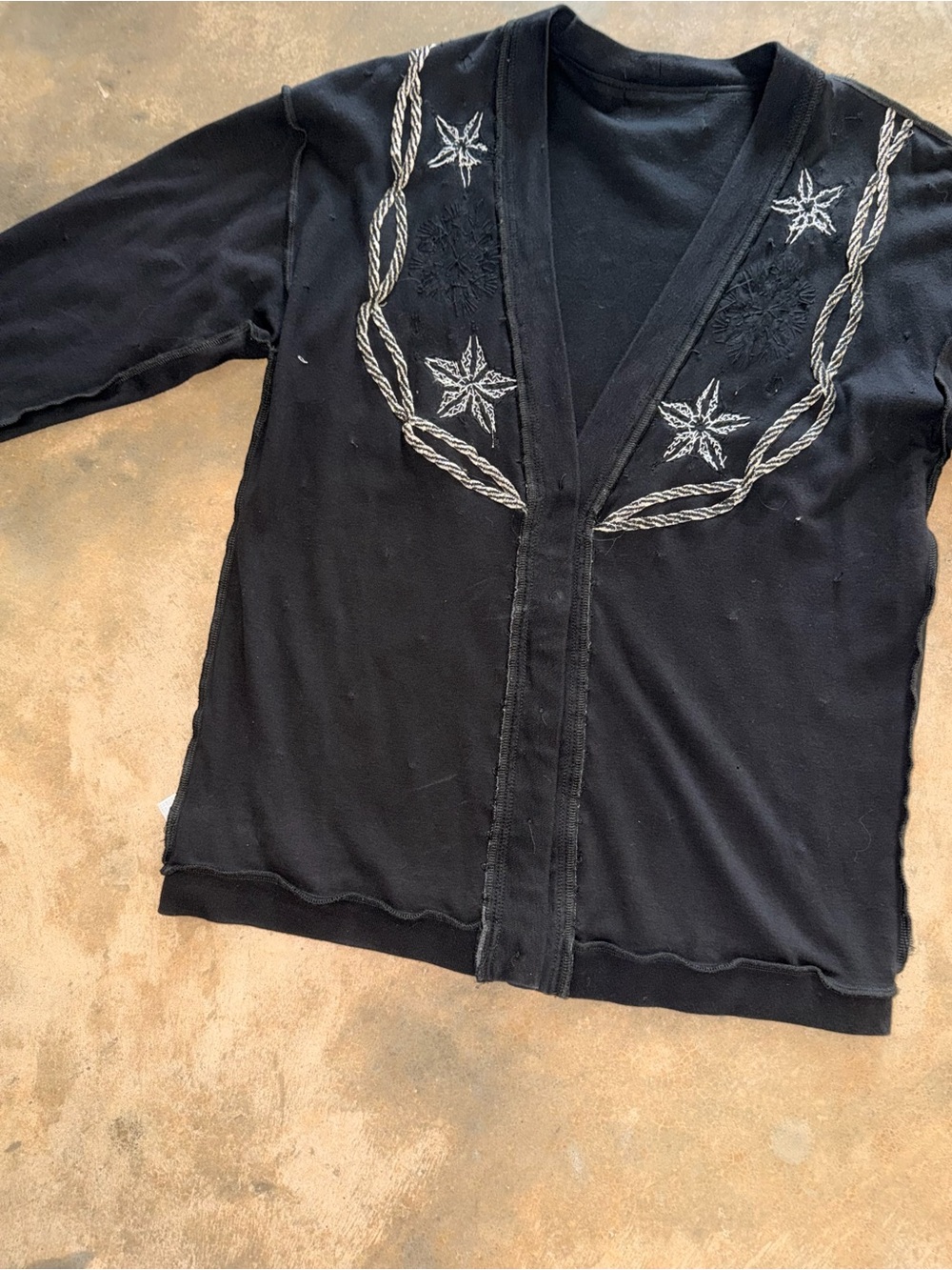 Marisa Christina Classics M Black Western Beaded Embellished Cardigan - Picture 15 of 16